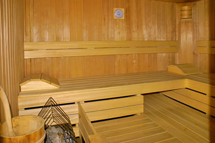 Jede Hütte mit Sauna und Dampfbad
